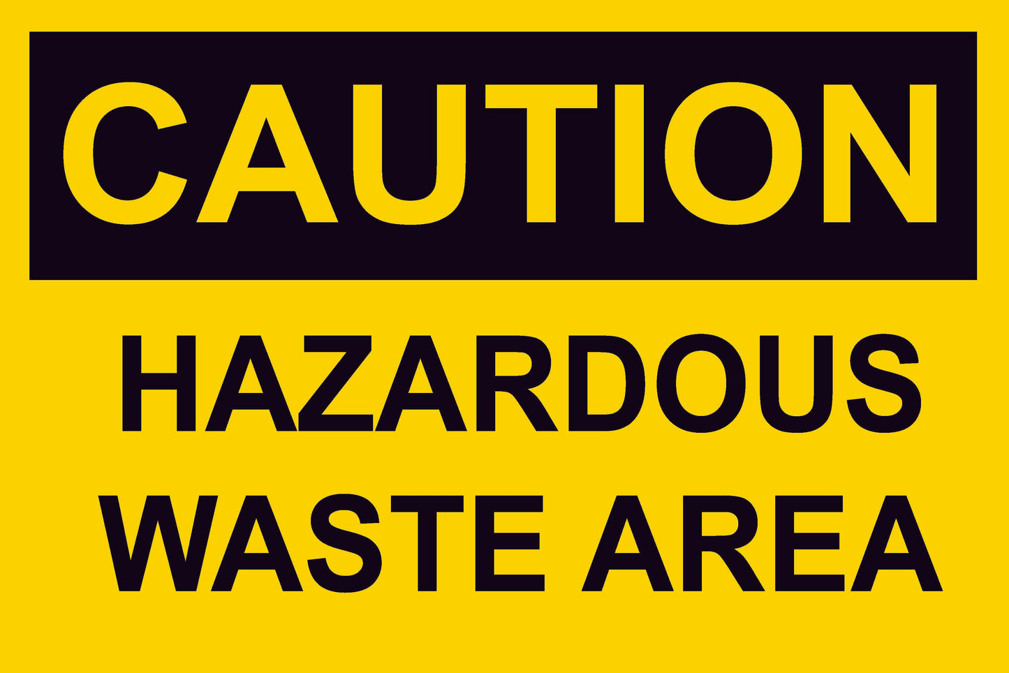 Caution Hazardous Waste Area Sign